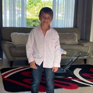 Andrew Fezza button down pink shirt size 8